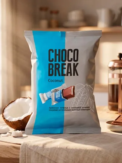 Печенье Choco Break со вкусом кокоса, 300 г - Печенье