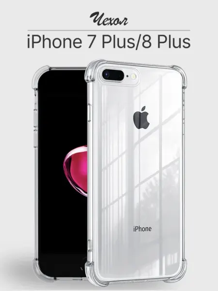 Чехол iPhone 7 Plus 8 Plus прозрачный противоударный Мобимания