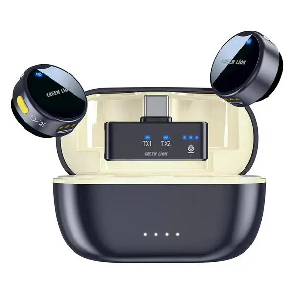 Беспроводной микрофон Green Lion GM-92X, петличный, 2.4GHz, шумоподавление 20dB, радиус до 40 м, 20 ч работы, Type-C