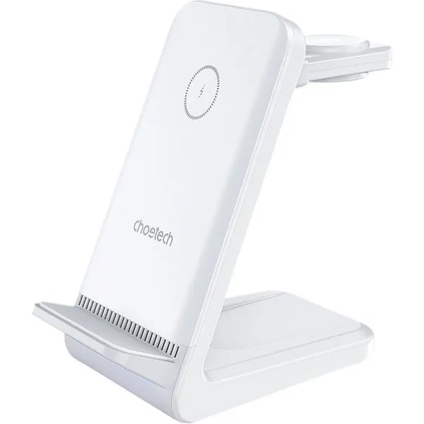 Беспроводная зарядная док-станция Choetech 3-в-1 Stand 15W White