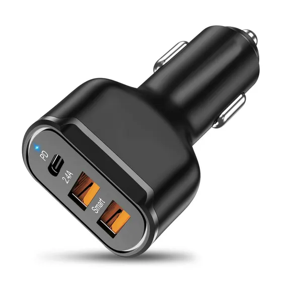 Автомобильное зарядное устройство MyPads QC 3.0 Fast Charger с двумя USB и портом PD/Type-C