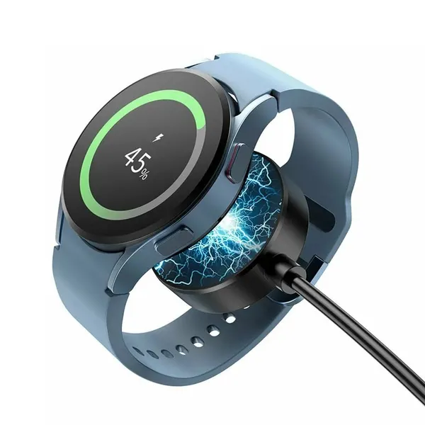 Беспроводная зарядка для Samsung Smart Watch series 1-5, Hoco CW48 c кабелем Type-C 1 метр, черный