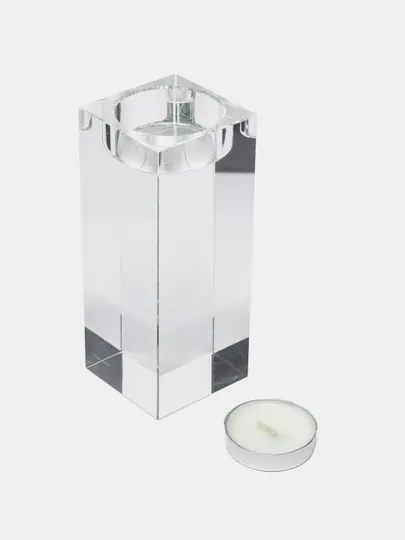 Подсвечник стеклянный прозрачный для одной свечи, Glass