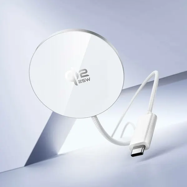 Зарядное устройство Hoco CW63 pro, магнитное, беспроводное, до 25 Вт белое