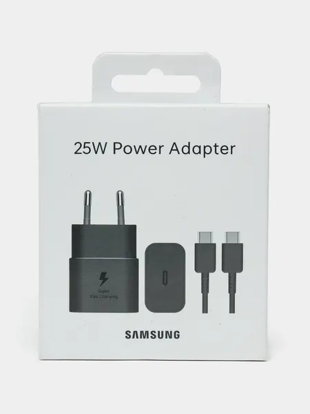 Зарядное устройство Samsung Original, 25Вт, кабель Type-С, черный