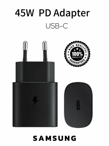 Адаптер для Samsung, Type-C зарядное устройство 45W/Ватт PD Fast Charger