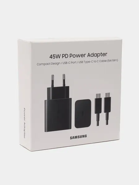 Блок питания Samsung, 45W, кабель USB Type-C, быстрая зарядка оригинал