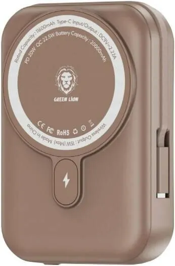 Внешний аккумулятор Green Lion Monaco Magsafe Power Bank, 10000 мА/ч, Type-c / Lightning