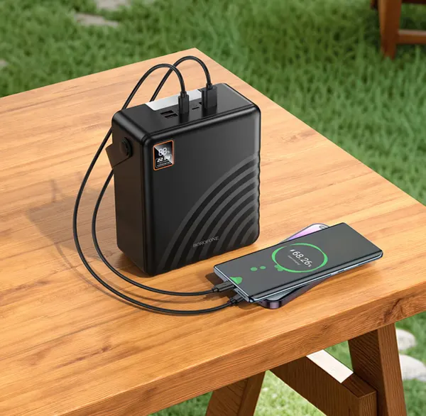 Внешний аккумулятор Borofone BJ85 Myriad 100000mAh, 370Wh, 5 выходов, PD 20W / QC 22.5W, LED дисплей, фонарик