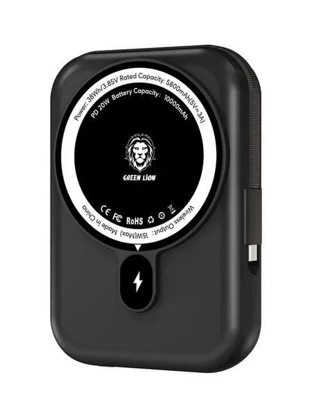 Внешний аккумулятор Green Lion Monaco MagSafe Power Bank 10000mAh Black