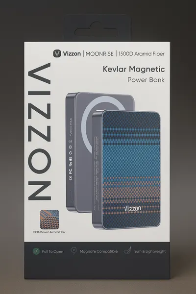 Внешний аккумулятор Vizzon Kevlar Magnetic, 10000mAh, MagSafe, для iPhone
