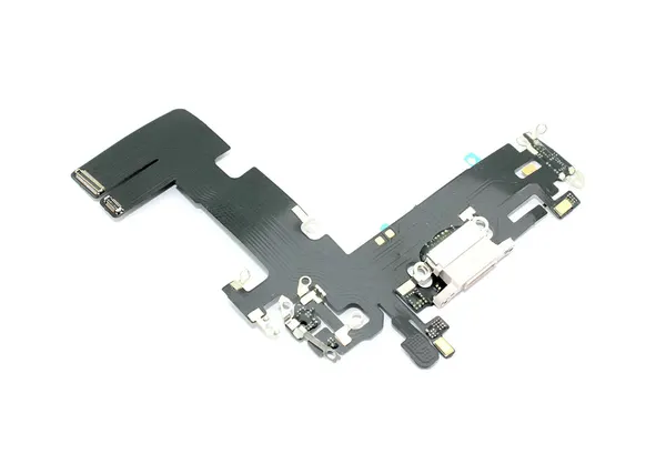 Шлейф с разъемом зарядки и микрофоном для Apple iPhone 13 розовый