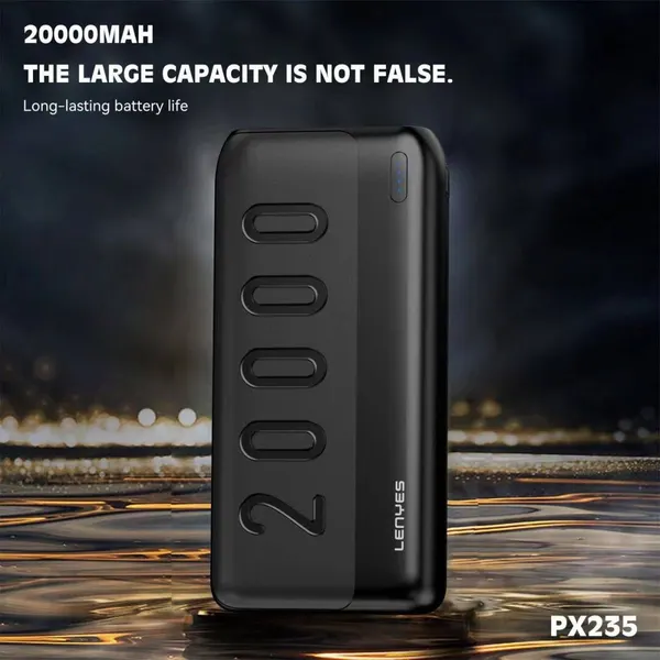 Внешний аккумулятор Lenyes Power Bank 20000 мА·ч Black, USB Type-C и USB-A