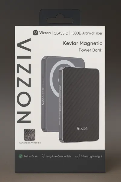 Vizzon Kevlar Magnetic Power Bank – совместимый с MagSafe внешний аккумулятор емкостью 5000 мАч