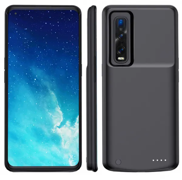Чехол-бампер MyPads для OPPO Find X2 Pro с аккумулятором 6800 mAh черный