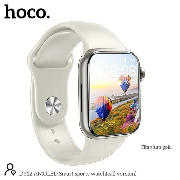 Умные часы Hoco DY12, AMOLED 1.3″, Bluetooth, уведомления, шагомер, пульсометр, IP67