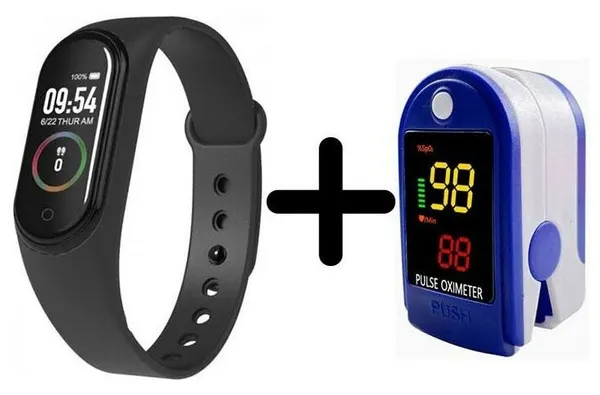 Умные часы BandRate Smart BRSM44BB-SET2 с пульсометром, мониторингом сна, тонометром