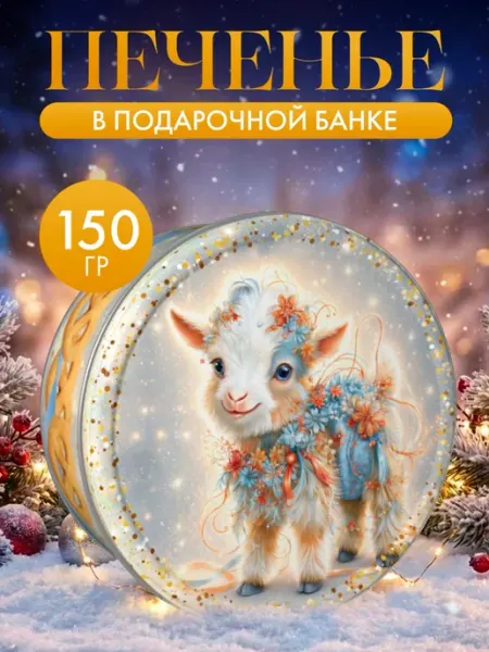 Новогоднее сдобное печенье Кроха,ж б 150 гр Сладкая сказка