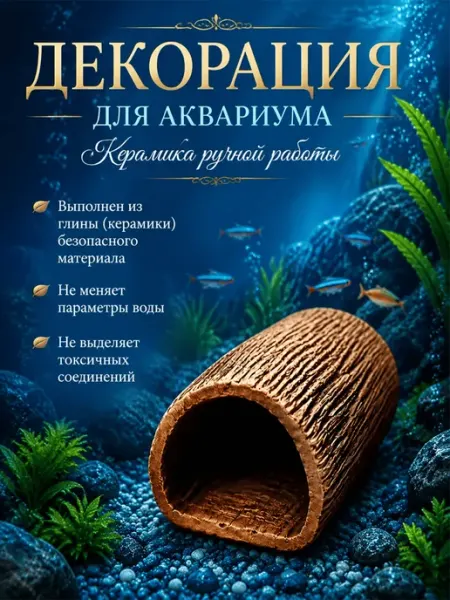 Керамика ручной работы,декорация для аквариума №150СК