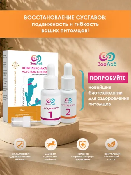 “Суставы в норме” для кошек и собак до 10 кг ЗооЛаб