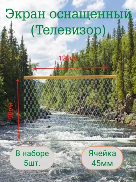 Экран рыболовный оснащенный (Телевизор). Набор -5шт _(45мм)