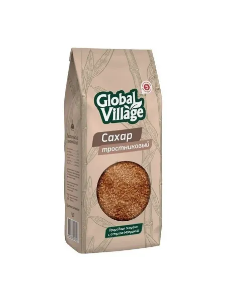 Сахар Global Village тростниковый нерафинированный кристалли