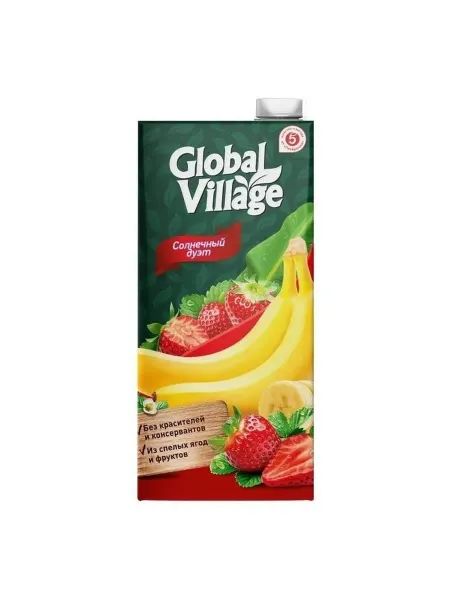 Напиток сокосодержащий Global Village банан-клубника 950 мл