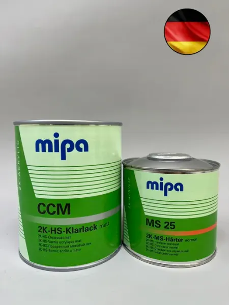 Лак матовый для авто CCM 2K-HS с отвердителем MS25 1.5л mipa
