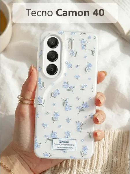 Нежный чехол с цветами на Tecno Camon 40 РИНОФОН
