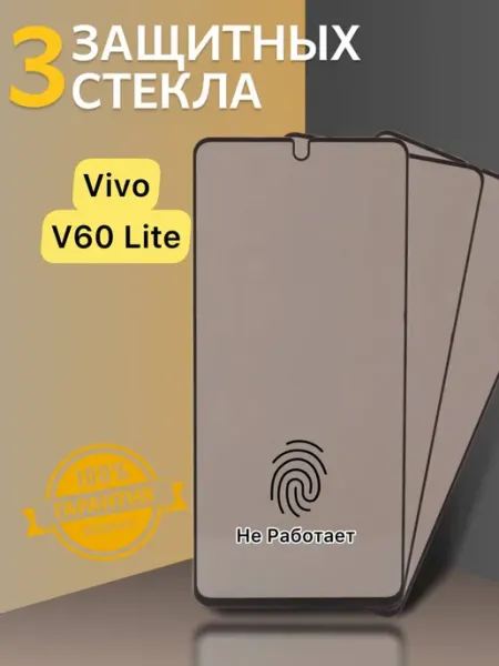 Защитное стекло на Vivo v60 Lite Антишпион V.K