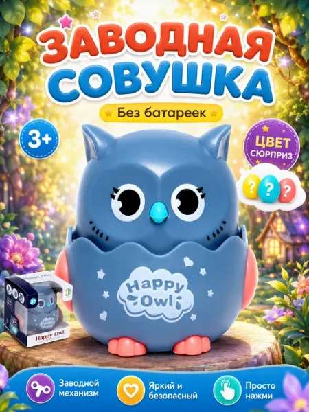 Игрушка заводная инерционная Сова Умелец Я