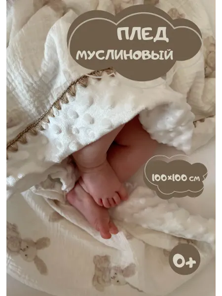 Godimento Плед для новорожденных муслиновый в коляску на выписку