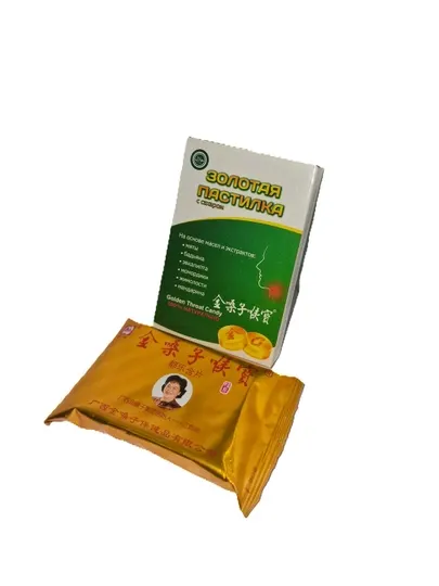 Золотая пастилка с сахаром "GOLDEN THROAT LOZENGE"