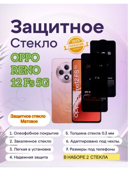 Защитное стекло Матовое для Oppo Reno 12FS 5G vuka