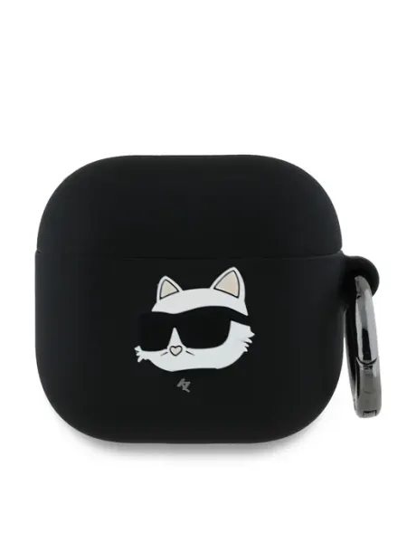 Чехол на Airpods 4 силиконовый с карабином Silicone Karl Lagerfeld