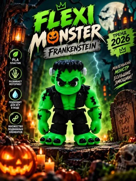 Флекси игрушка монстр FRANKENSTEIN подвижная антистресс Sunzio