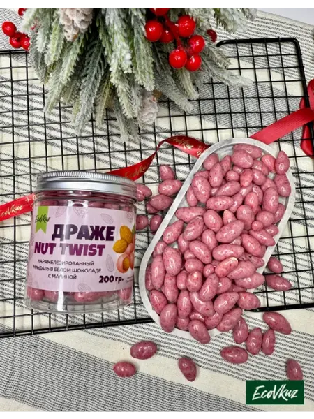 Драже Nut Twist — карамелизированный миндаль в белом шоколад… Ecovkuz
