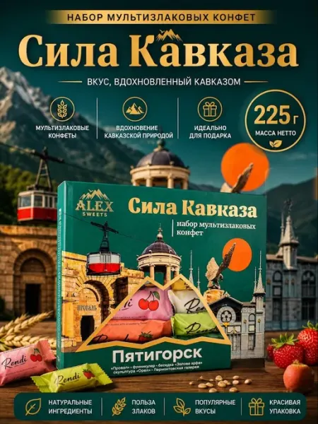 Набор конфет Ассорти Фруктов "Сила Кавказа" Пятигорск 225гр Rendi