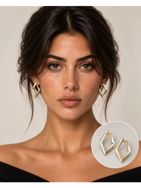 Серьги бижутерия ромбы длинные геометрические Julii Collection