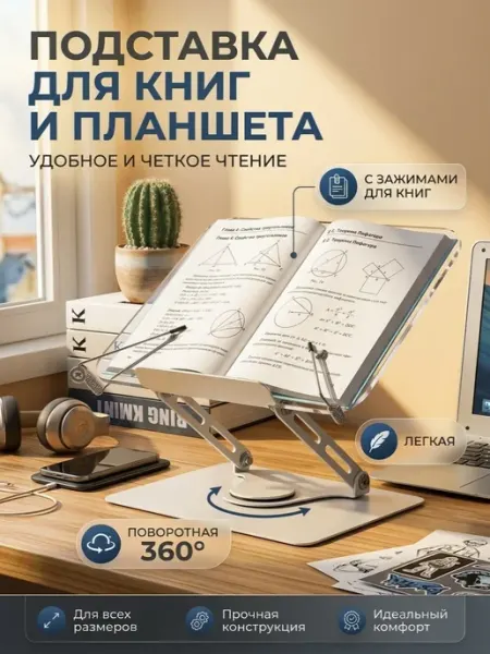Подставка для книг, учебников, планшета и ноутбука