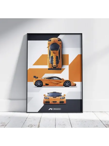 Плакат Культовые машины (McLaren F1 1) - Постер A4 30x21 см HEAVEN POSTER