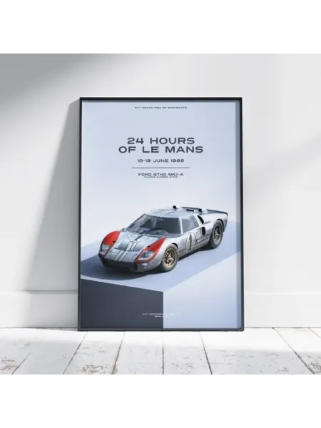 Плакат Культовые машины (Ford GT 1) - Постер A4 30x21 см HEAVEN POSTER