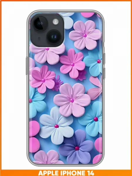 Чехол на Iphone 14 с принтом Сердечки Case Face