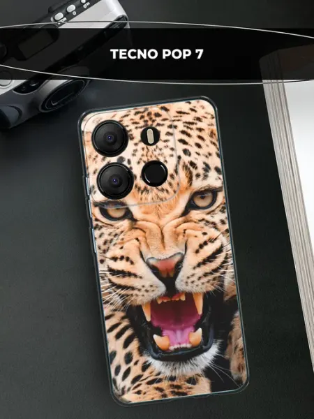 Чехол на pop 7 леопардовый TECNO