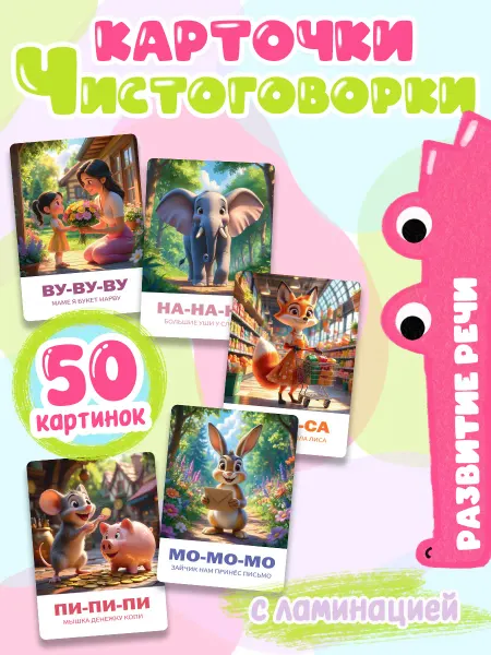 GOUP Kids Запуск речи "Карточки-болталки", логопедические чистоговорки