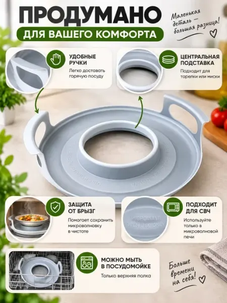 Подставка для микроволновки, защита от брызг КунНур