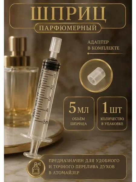 Парфюмерный шприц для перелива духов в атомайзер 5 мл КвинтЭстет