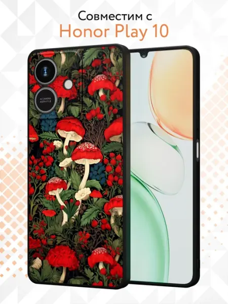 Чехол на Honor Play 10 с принтом Мухоморы Kvinix