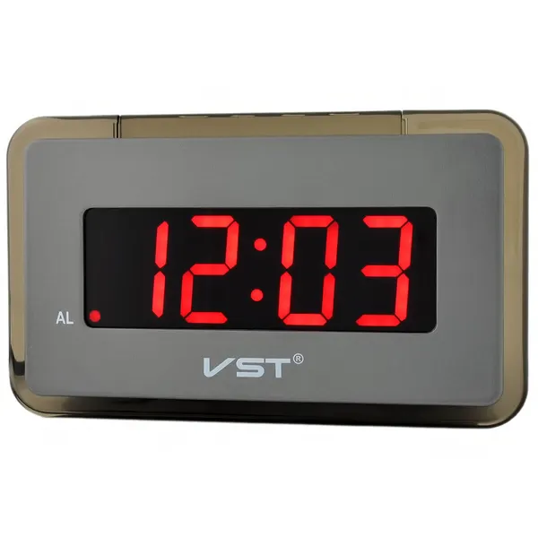 Сетевой будильник Vst728-1 часы 220В красн. цифры+USB кабель (без адаптера)