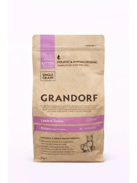 Grandorf Сухой корм для котят со вкусом индейки и ягненка